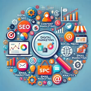 Digital Marketing Components Illustration