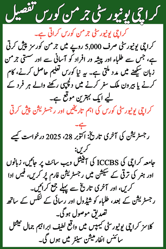 Karachi University Offers German Course