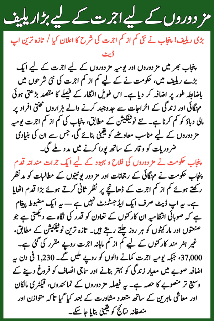 New Minimum Wage Rates